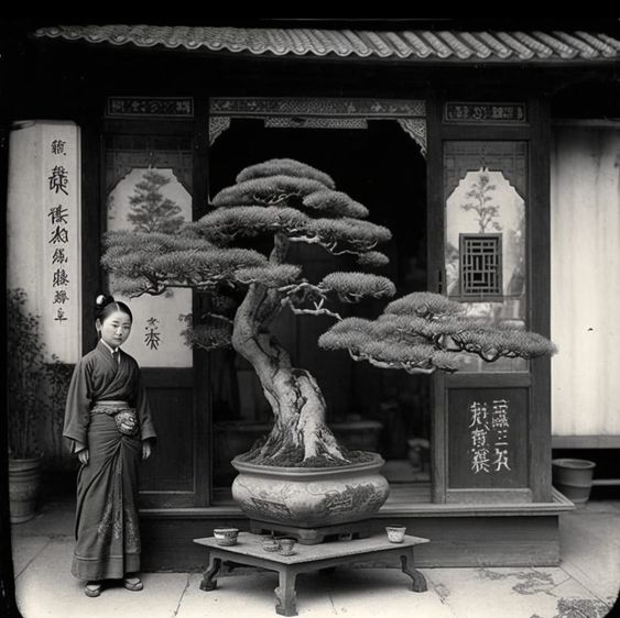 Foto antigua bonsai en Japón - Bonsai art